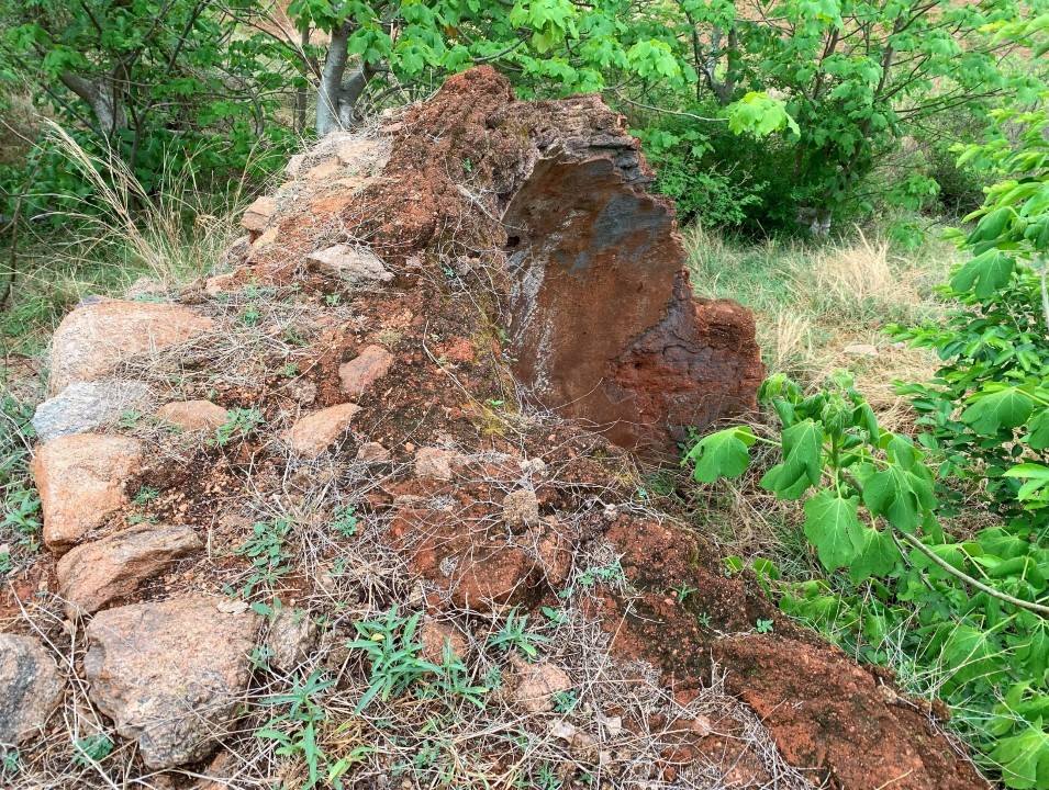 The top of the furnace approached from behind